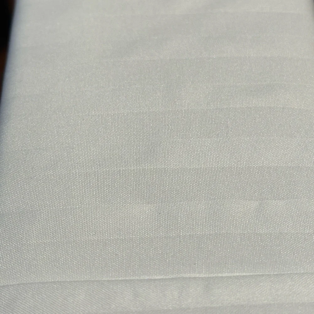 Traditional At Home 4pc Twin Sheet Set White as Snow Stripes embossed